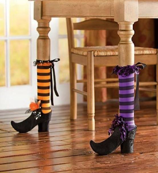 Great idea to decorate table legs for halloween