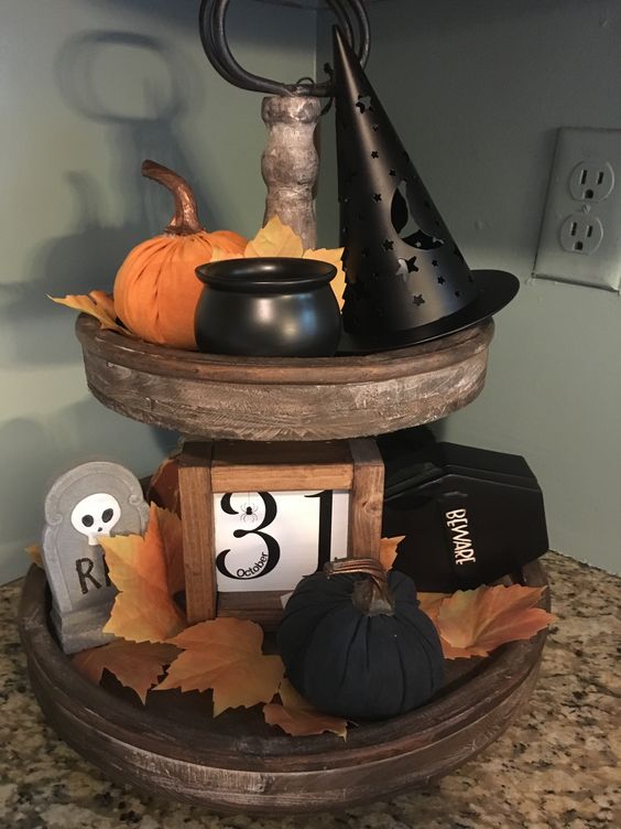 Halloween tiered tray.