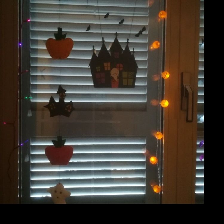 Halloween window clings.