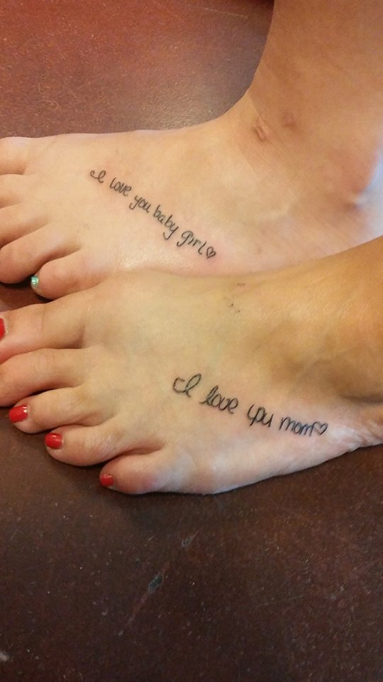Handwriting Mother Daughter Tattoo Idea