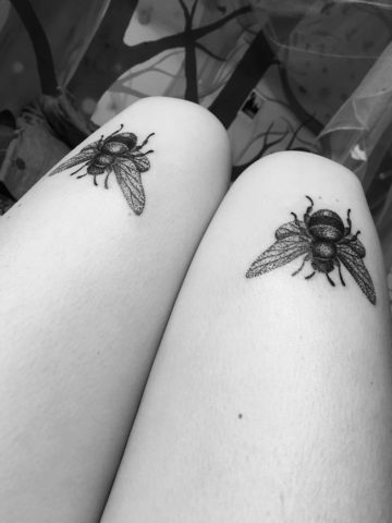 Honey Bee Symmetrical Tattoo Design