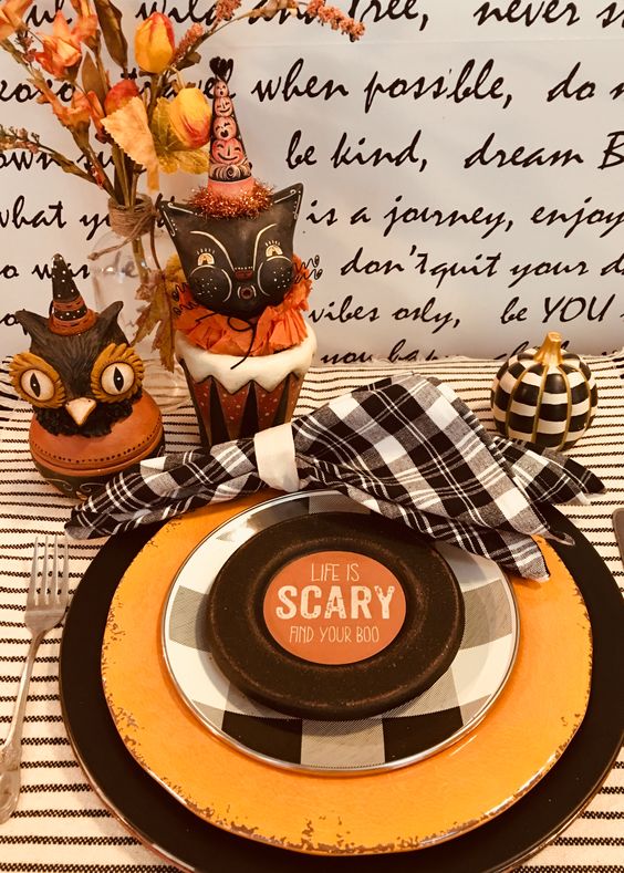 Life is scary - find your boo! Cute Halloween place setting!