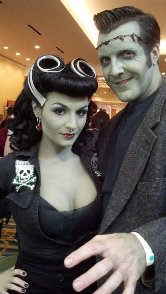 Love this! Now I just need a Frankenstein Rockabilly Bride of Frankenstein and Monster -- perfect shade of skin!