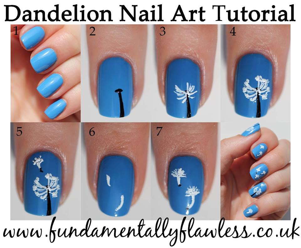 Marvellous Blue Dandelion Nails
