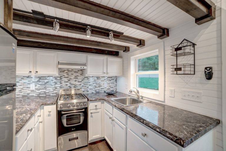 Marvellous Tiny Kitchen With Marble Countertop