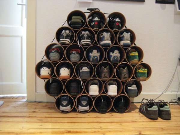 PVC pipe shoe storage solution