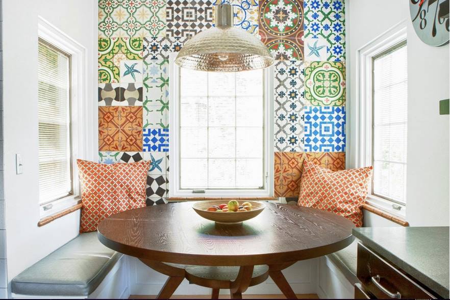 Rare Cuban Tile Mosaic Wall In This Breakfast Nook