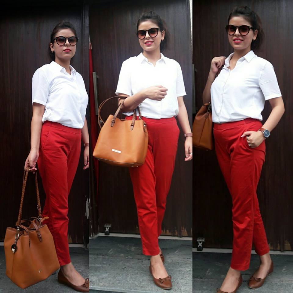Red Pant With White Shirt Is Perfect Combination For Work