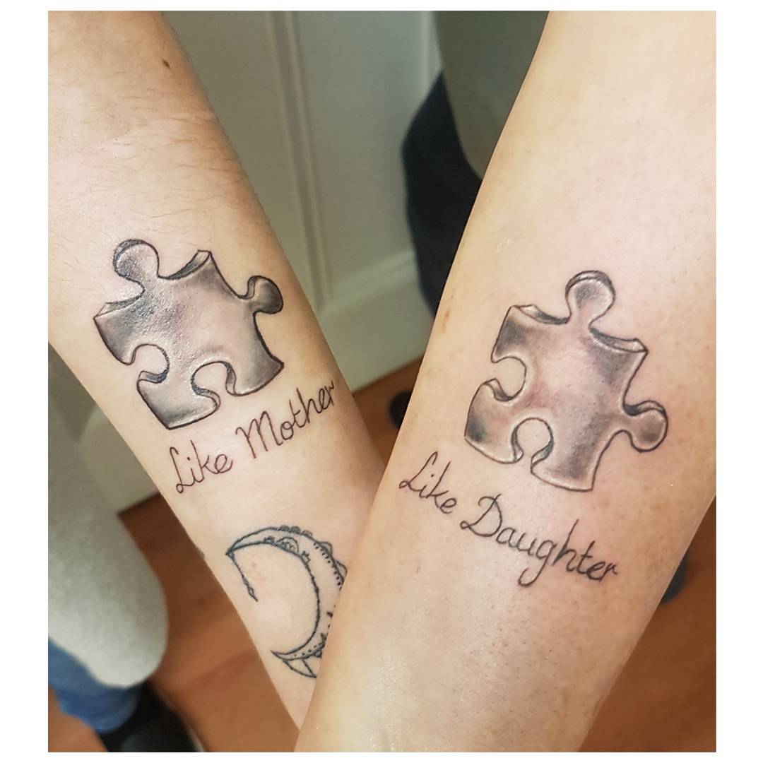 Stunning Puzzle Mother Daughter Tattoo