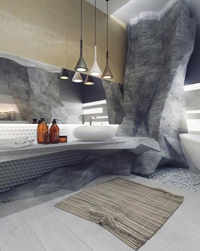 Stylish Stone Style Bathroom