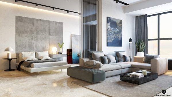 Stylish Studio Apartments Design With Grey Theme