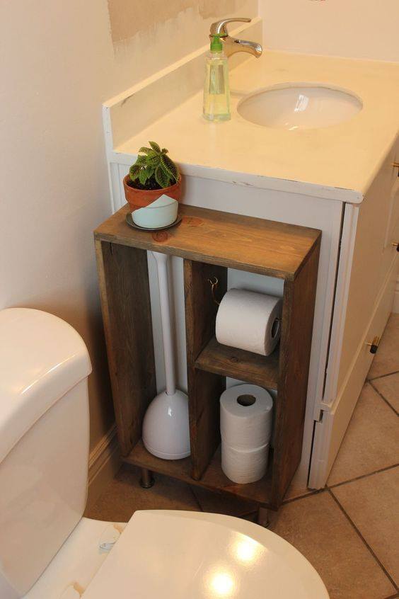This is a great idea for bathroom storage