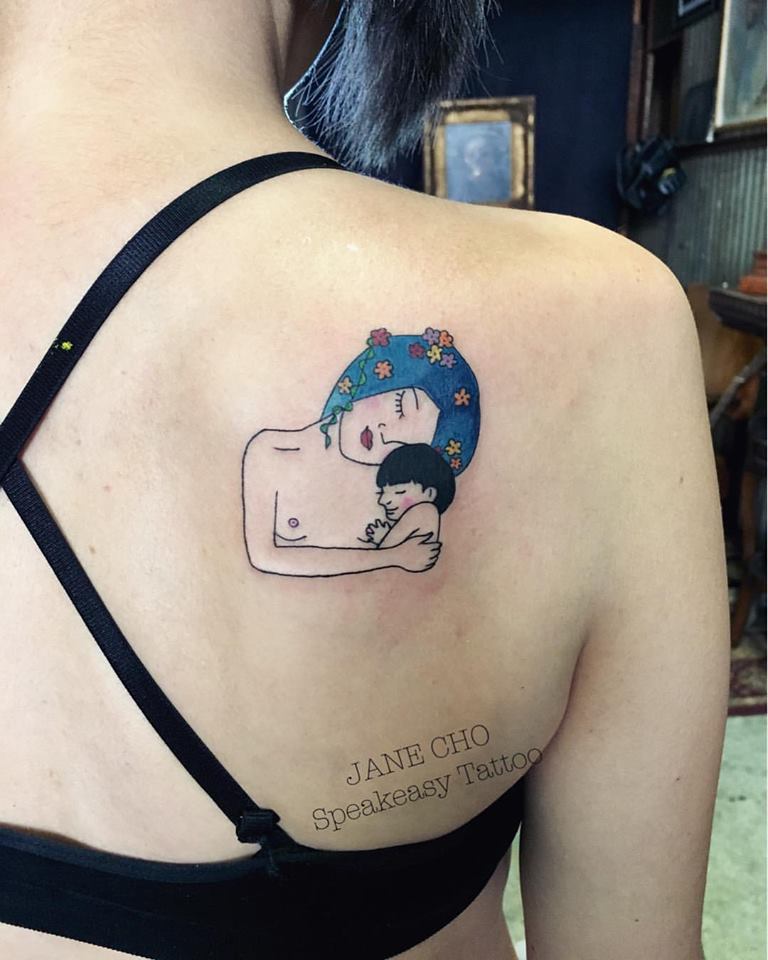 Tiny Mother Daughter Tattoo Idea