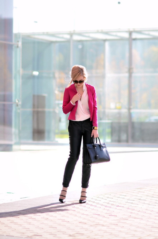 A bright pink blazer is a bold choice, but the perfect way to showcase your style and personality.