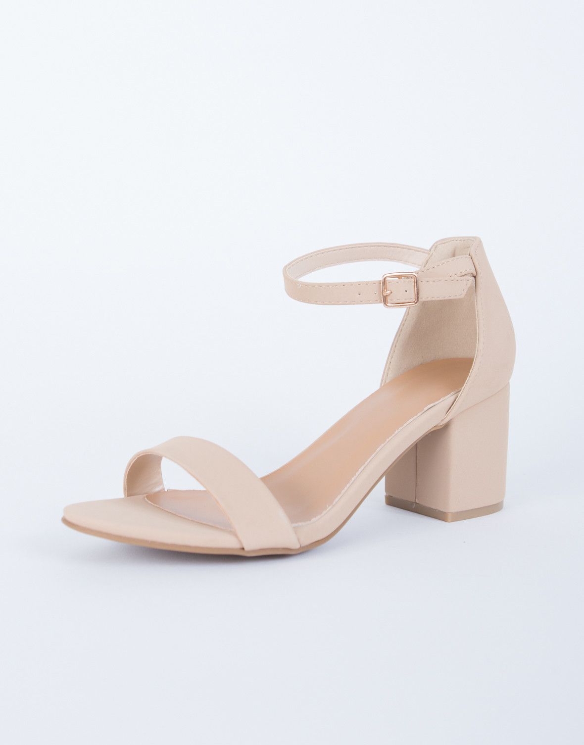 Ankle Strapped Block Heel Sandals