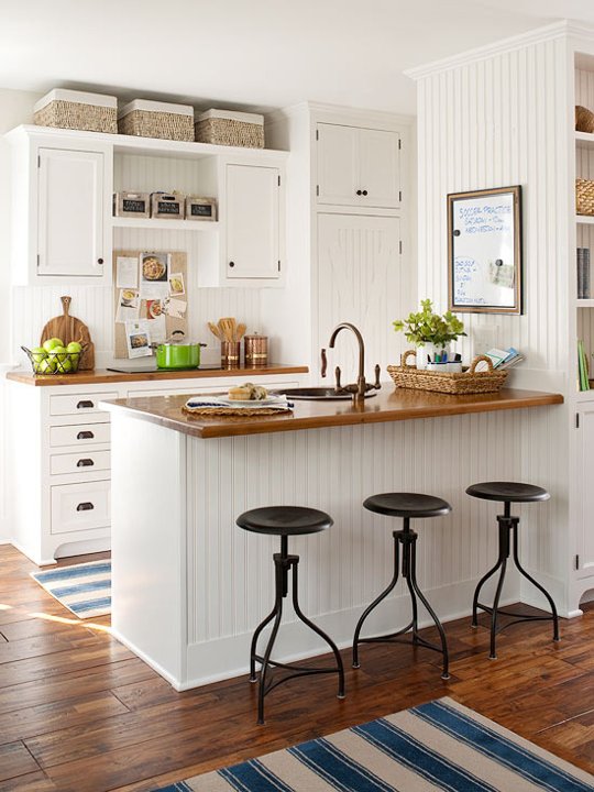 Baskets above cabinets