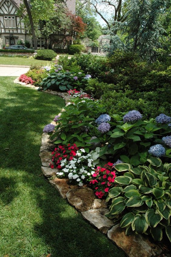 Beautiful landscape flowers with some color in a shady spot