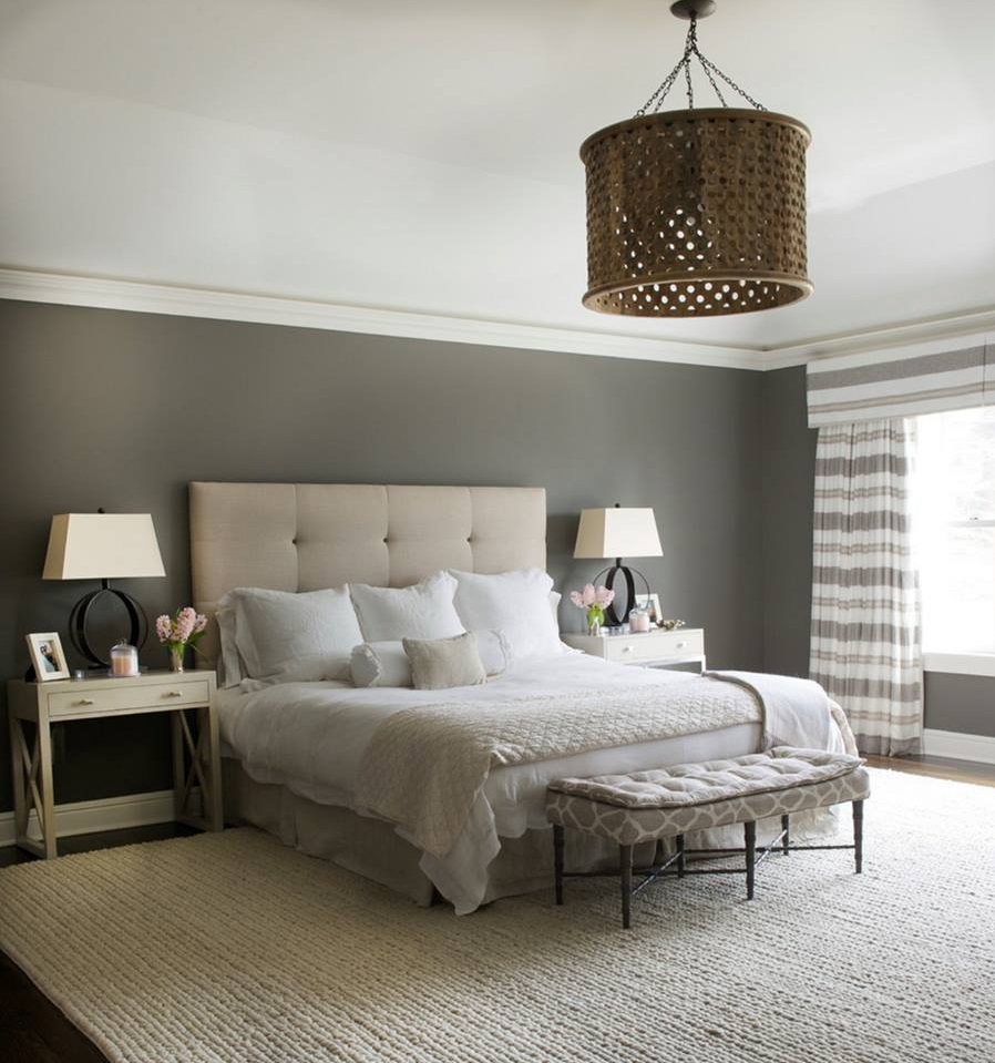 Bras Chandelier In Master Bedroom