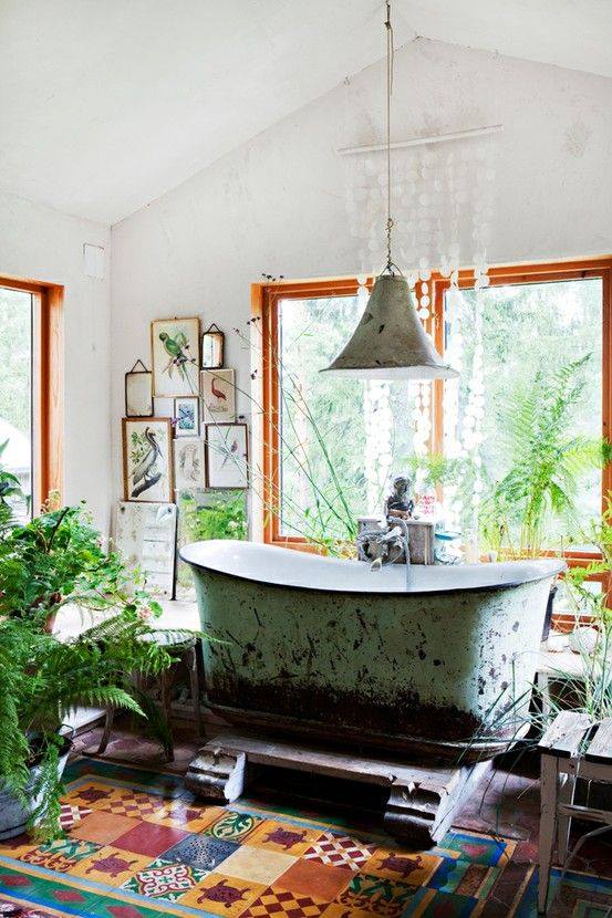 Bright Boho Style Bathroom Design