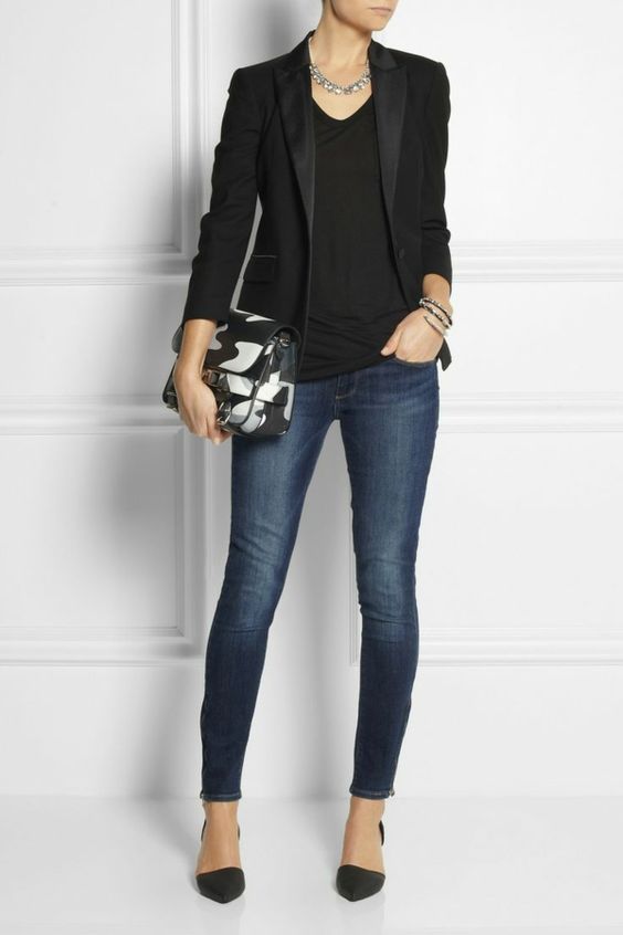 Business Outfit Frau skinny jeans