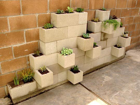 Cinder Block Succulent Outdoor Planter