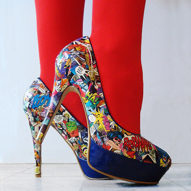 Comic Style Painted Shoes