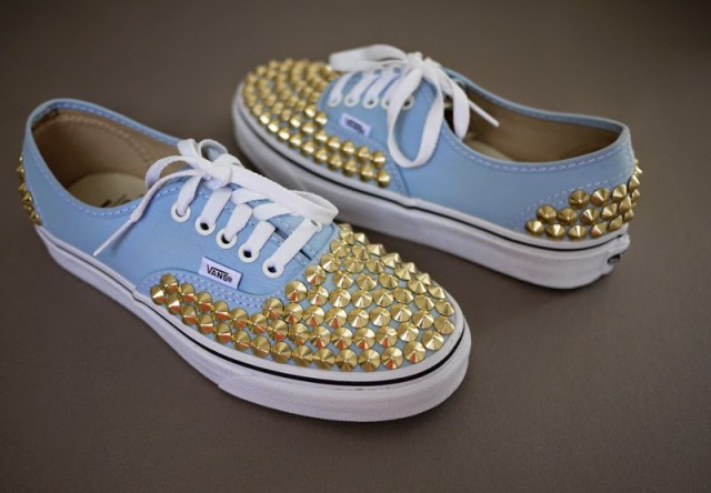 Cover a pair of Vans in gold spikes