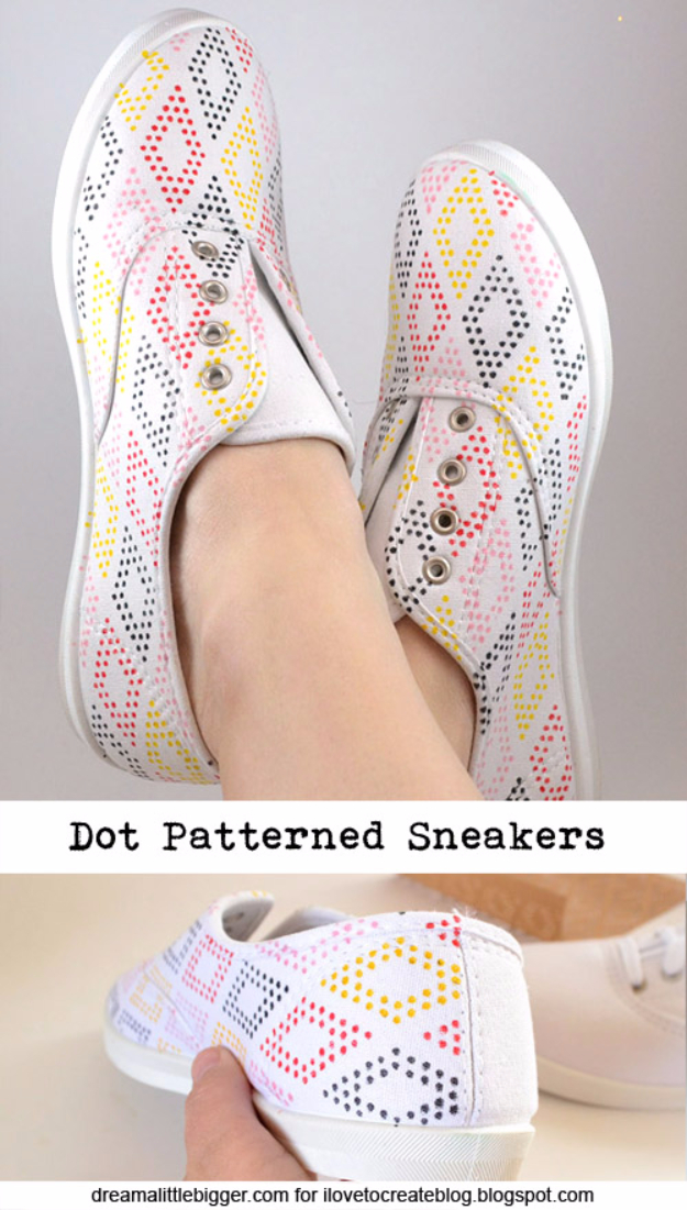 DIY Dot Patterned Sneakers