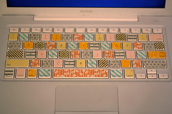 DIY Washi Tape Laptop Keyboard