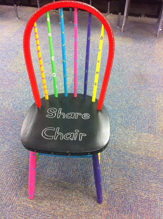 Decorate a designated Share Chair for students to use when sharing writing or other accomplishments.