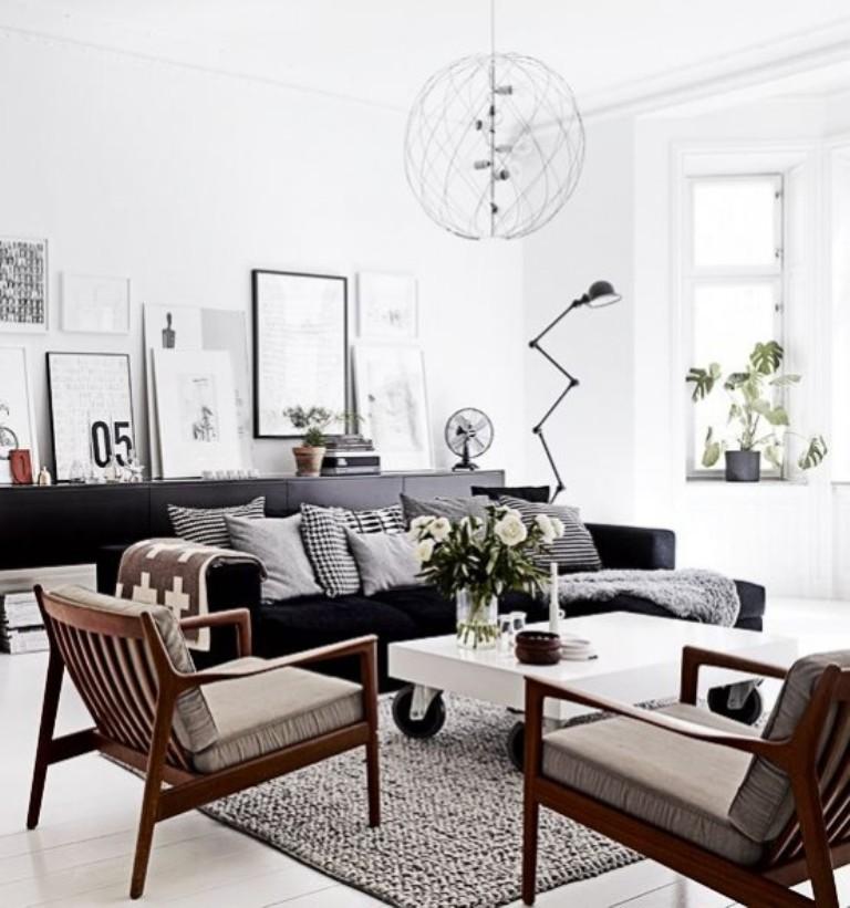 Dramatic Scandinavian Living Room