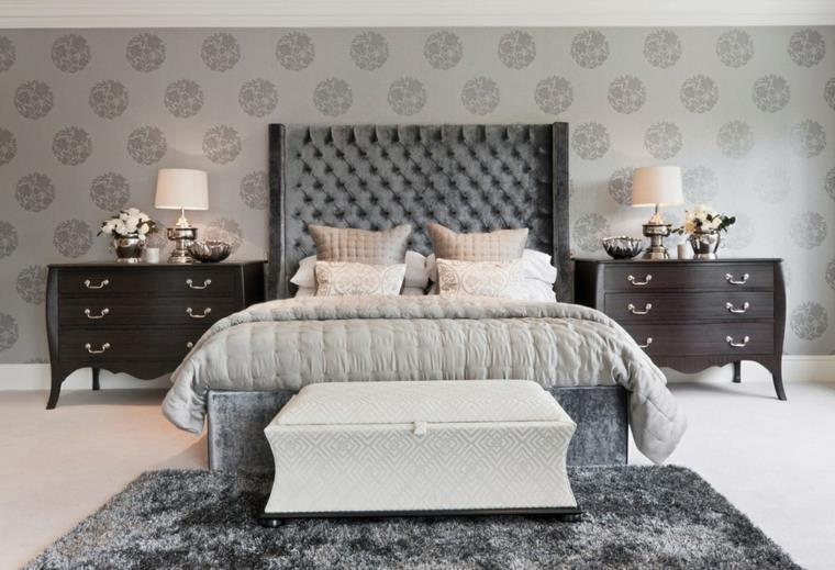 Grey Theme Master Bedroom Design With Awesome Wall Decor