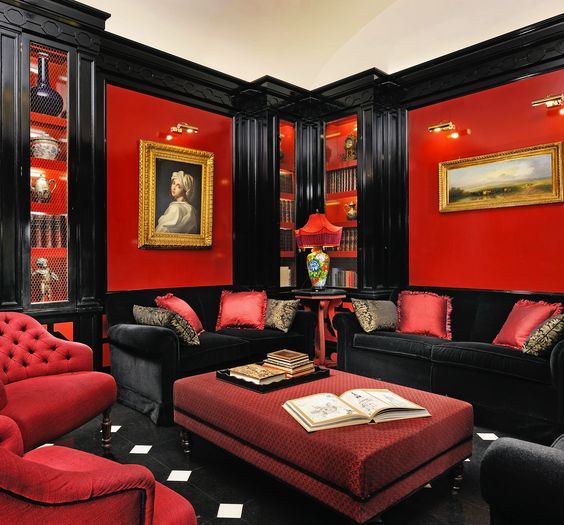 living decor gothic rooms rome lounge bedroom gold hotel walls decorating dramatic colours interior paint dark basement bedrooms lacquered master