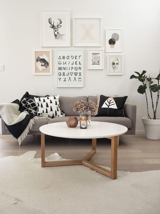 Neutral Scandinavian home with pink accents