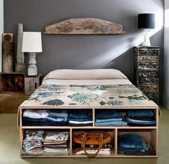 Plywood box bed storage