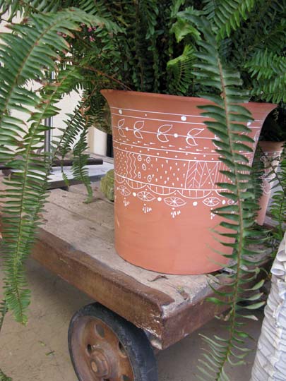 Puffy Paint Decorated Terra Cotta Pots