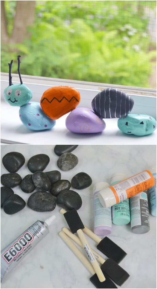 40+ Creative DIY Rock Painting Ideas - Inspire Your Imagination! 27 Rock Caterpillar