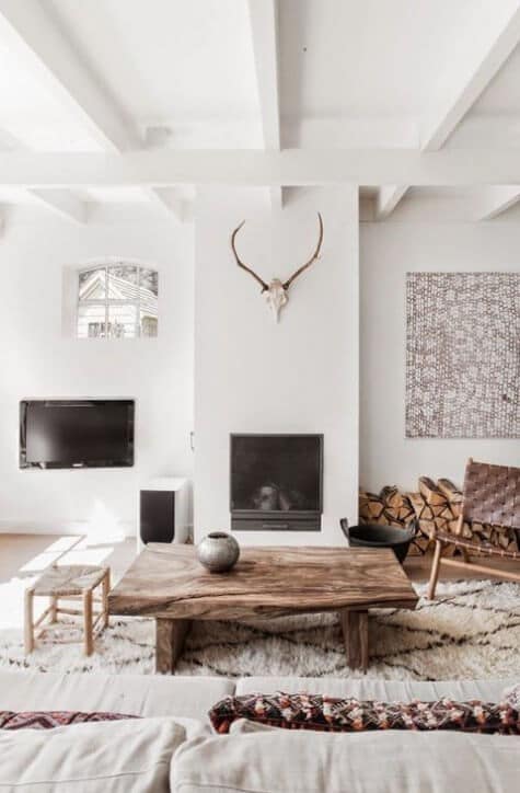 Scandi living room with wood