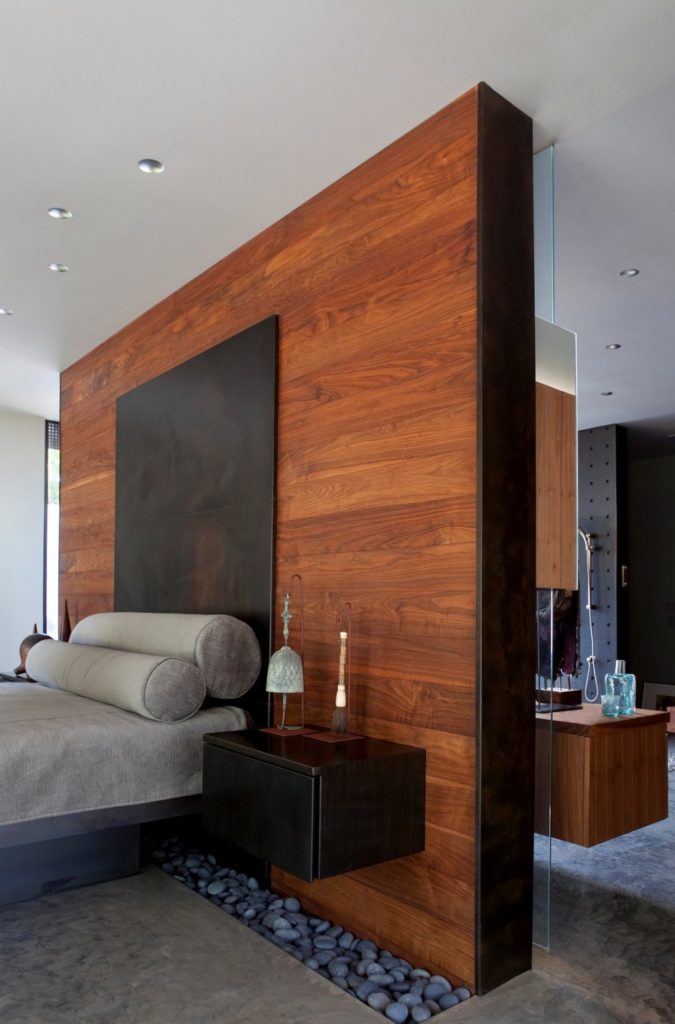 The accent wall in a bedroom is usually the one with the headboard