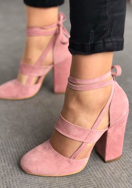 shoes high heels pink straps