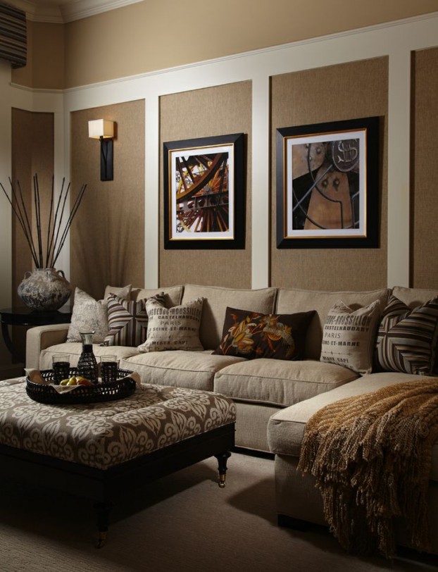 Beige living room walls