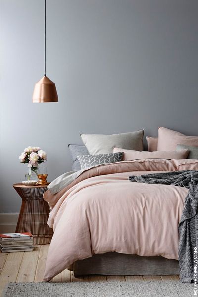 Grey and blush tones for interior decoration