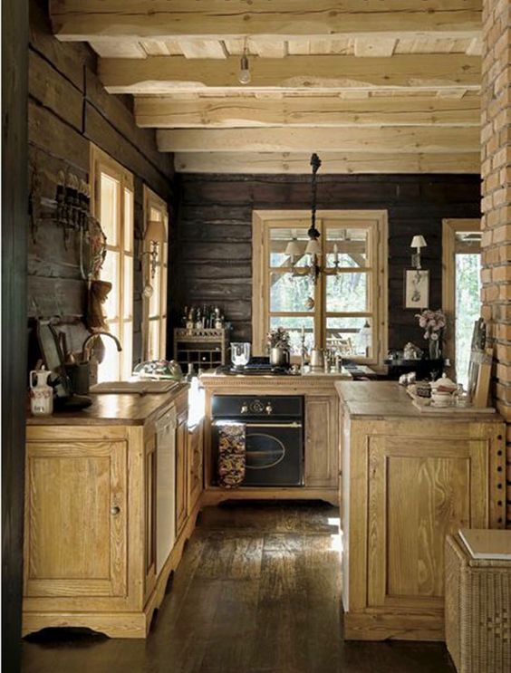 Rustic Retreat, small Rustic cabin kitchen