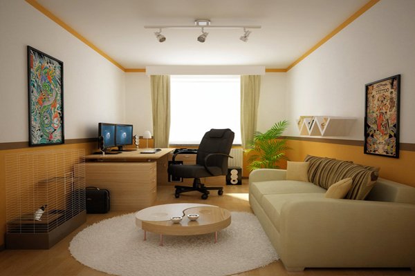 This living room sure looks really warm and homey with all the earth tones that were used.