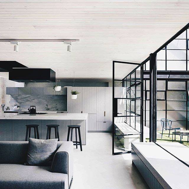 White And Grey Loft Kitchen Design