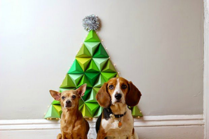 3D paper triangle christmas tree
