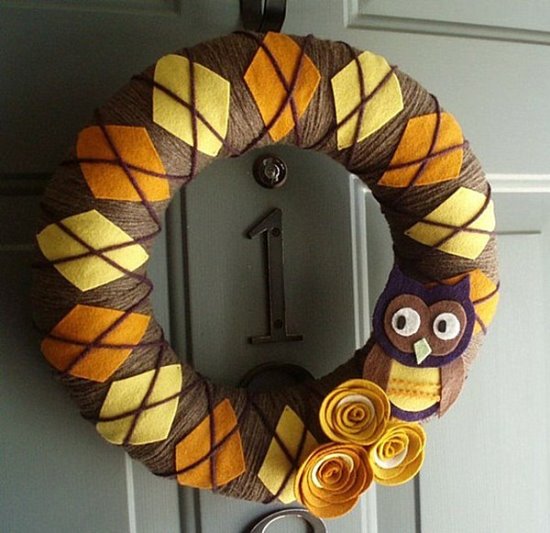 Argyle Thanksgiving Wreath