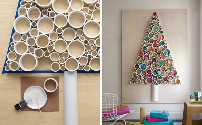 Arranging pieces of PVC pipe on your walls