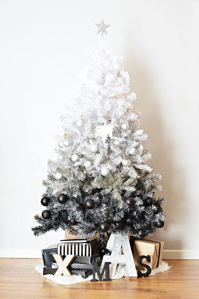 Black and White Ombre Christmas tree