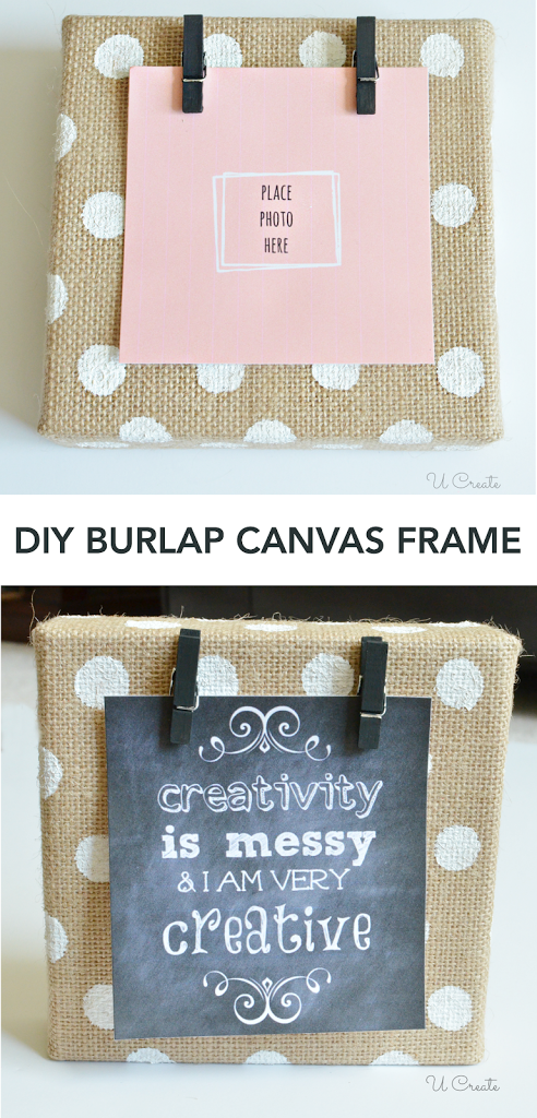 Burlap Canvas from U Create - DIY Picture Frame Ideas